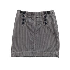 Talbots Seersucker Mini Skirt Womens 4 Blue Stripe Nautical Coastal Preppy